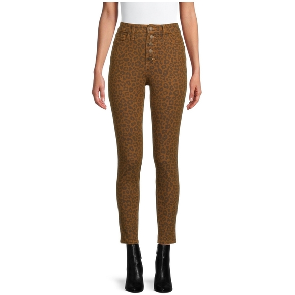 Time and Tru NEW Women's High Rise Skinny Leg Curvy Button Fly Animal Print 874 - Picture 7 of 7